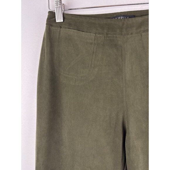 Express Olive Green Womens Pants Size 3/4 Polyester & Spandex - Picture 3 of 6